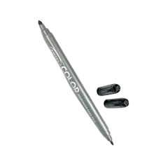 Marcador de Tela Negro Doble Punta 0