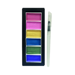 ESTUCHE ACUARELAS EN PASTILLAS 6 COLORES PERLADOS ARTEL 0