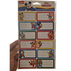 Set 12 Etiquetas Escolares ADHESIVAS 3,5x7cm Diseños Disney Mickey 0