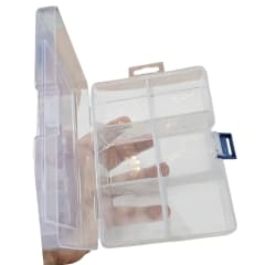 Envase plastico 5.5x15.5x12cm 6 compartimientos removibles 0