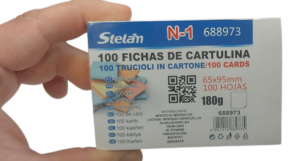 Fichas de Cartulinas 100hojas 6.5x9.5cm1