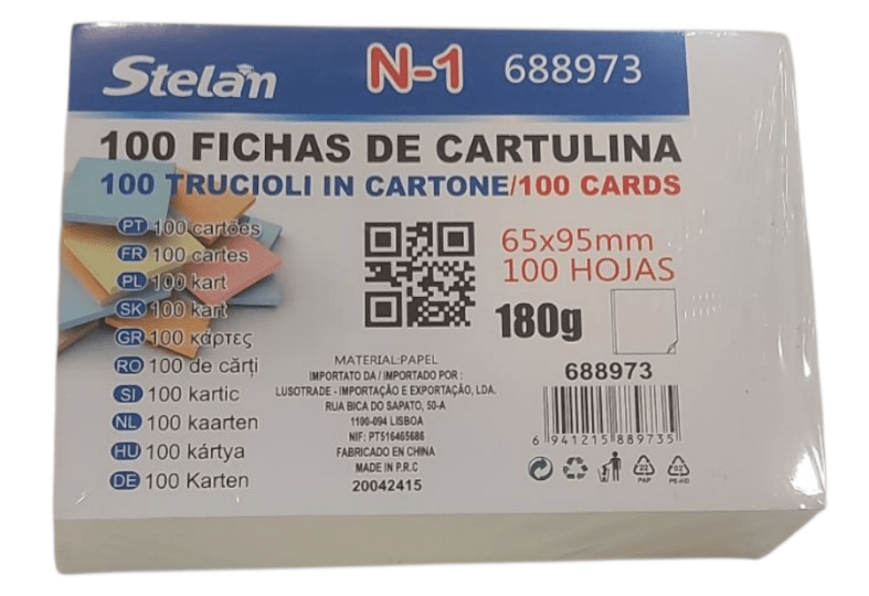 Fichas de Cartulinas 100hojas 6.5x9.5cm3