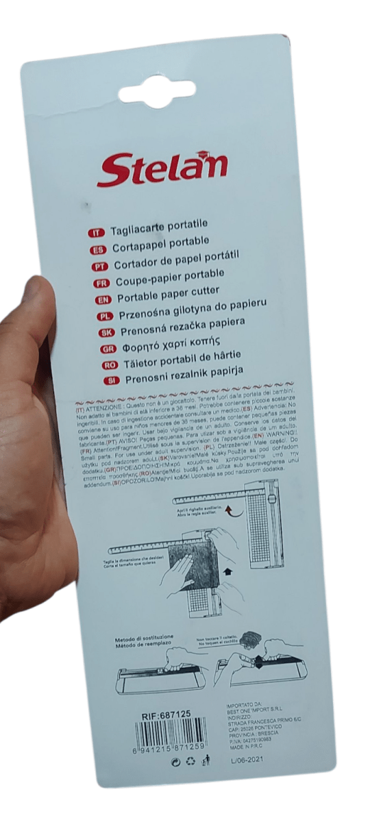 Guillotina De Papel Portátil 27cmx9cm Color Celeste Pastel2