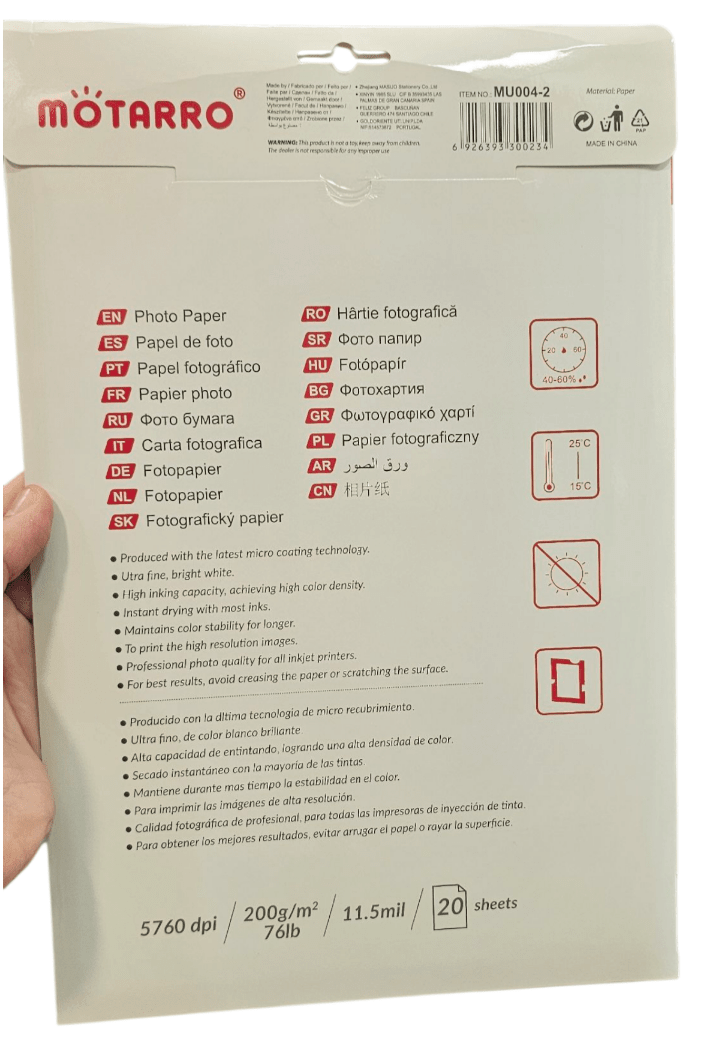 Papel Fotografico 200grs brillante 20hojas PREMIUM2