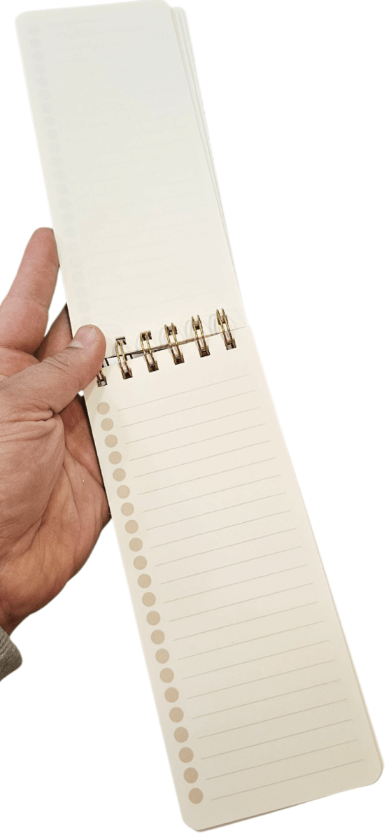 LIBRETA DE NOTAS CON FOIL Y ANILLOS 8.5X20CM 52 HOJAS3