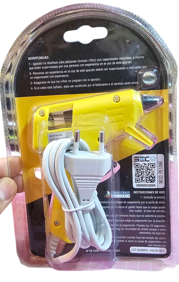 Pistola De Silicona Escolar Barra 7mm 10w Color Amarilla1