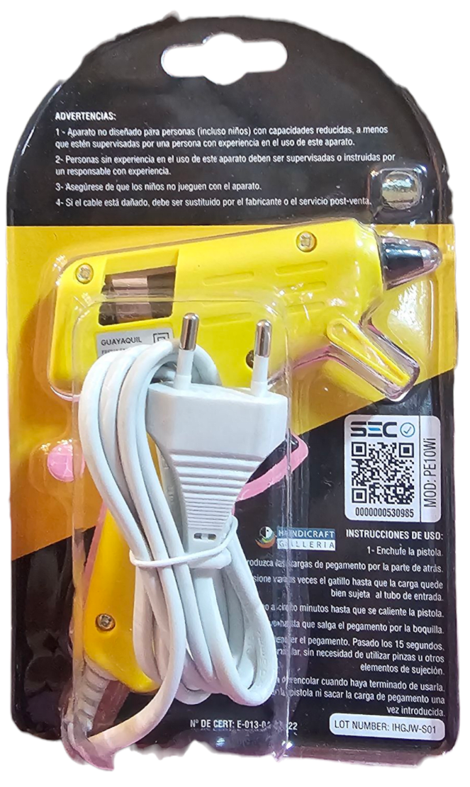 Pistola De Silicona Escolar Barra 7mm 10w Color Amarilla2