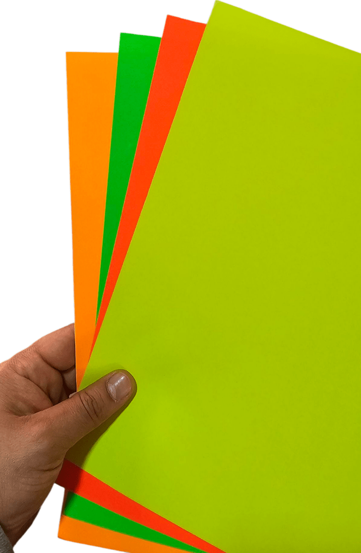 Cartulinas Fluorescente C/Adhesivo 170grs A43