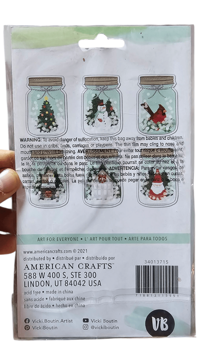 Pegatinas Vicki Boutin Evergreen & Holly Shaker (paquete de 6) - Tarro de cristal9