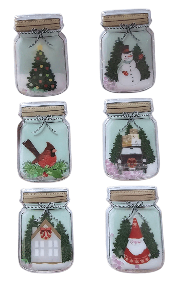 Pegatinas Vicki Boutin Evergreen & Holly Shaker (paquete de 6) - Tarro de cristal10