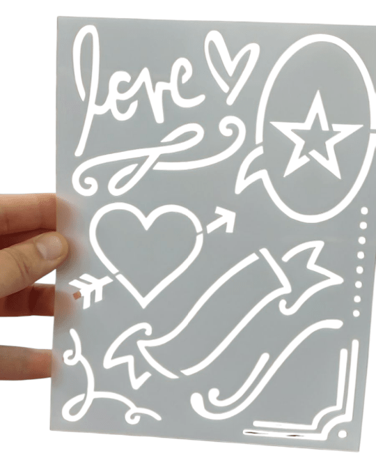 Heidi Swapp Minc Stencil Diseños Love5