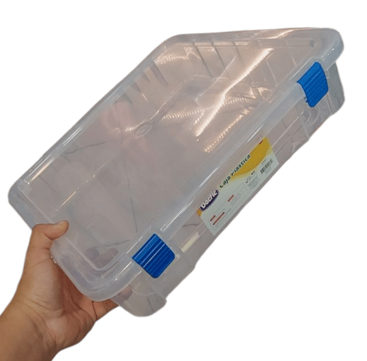 Caja Contenedora Plástica Transparente 35x37x8cm1