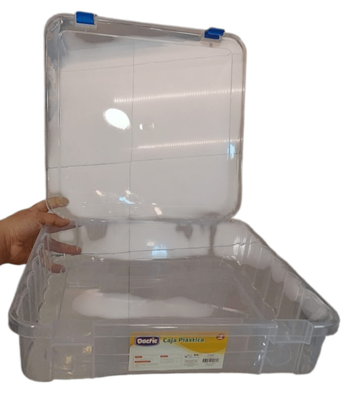Caja Contenedora Plástica Transparente 35x37x8cm2