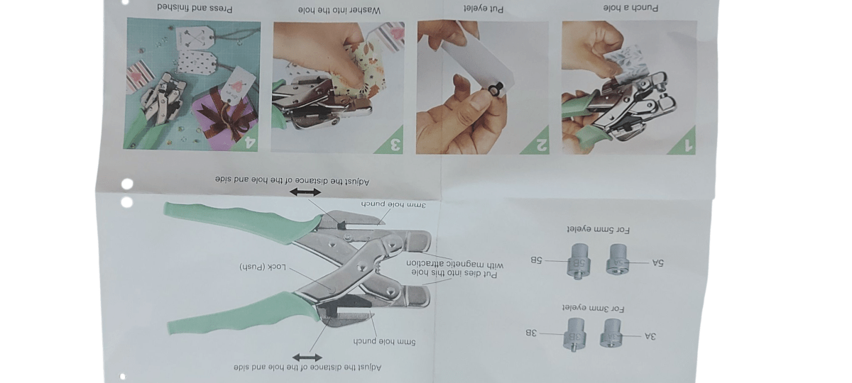 Set Perforadora Alicate  De Ojetillos Menta5
