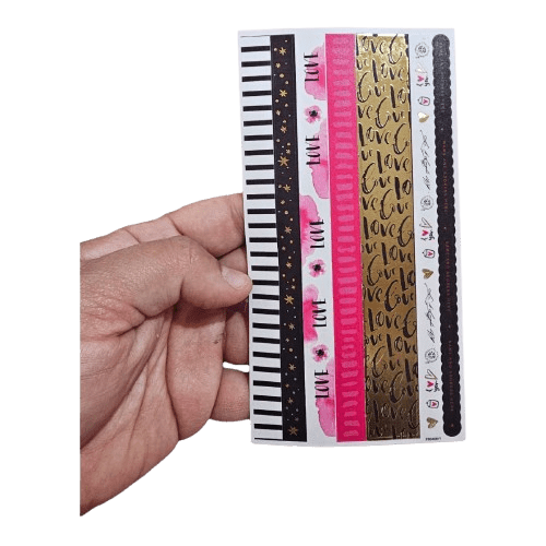 Stickers Planners Washitapes 2 Hojas 18 Diseños2