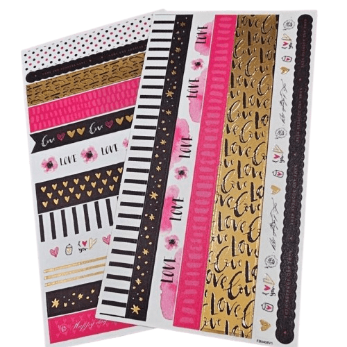 Stickers Planners Washitapes 2 Hojas 18 Diseños3