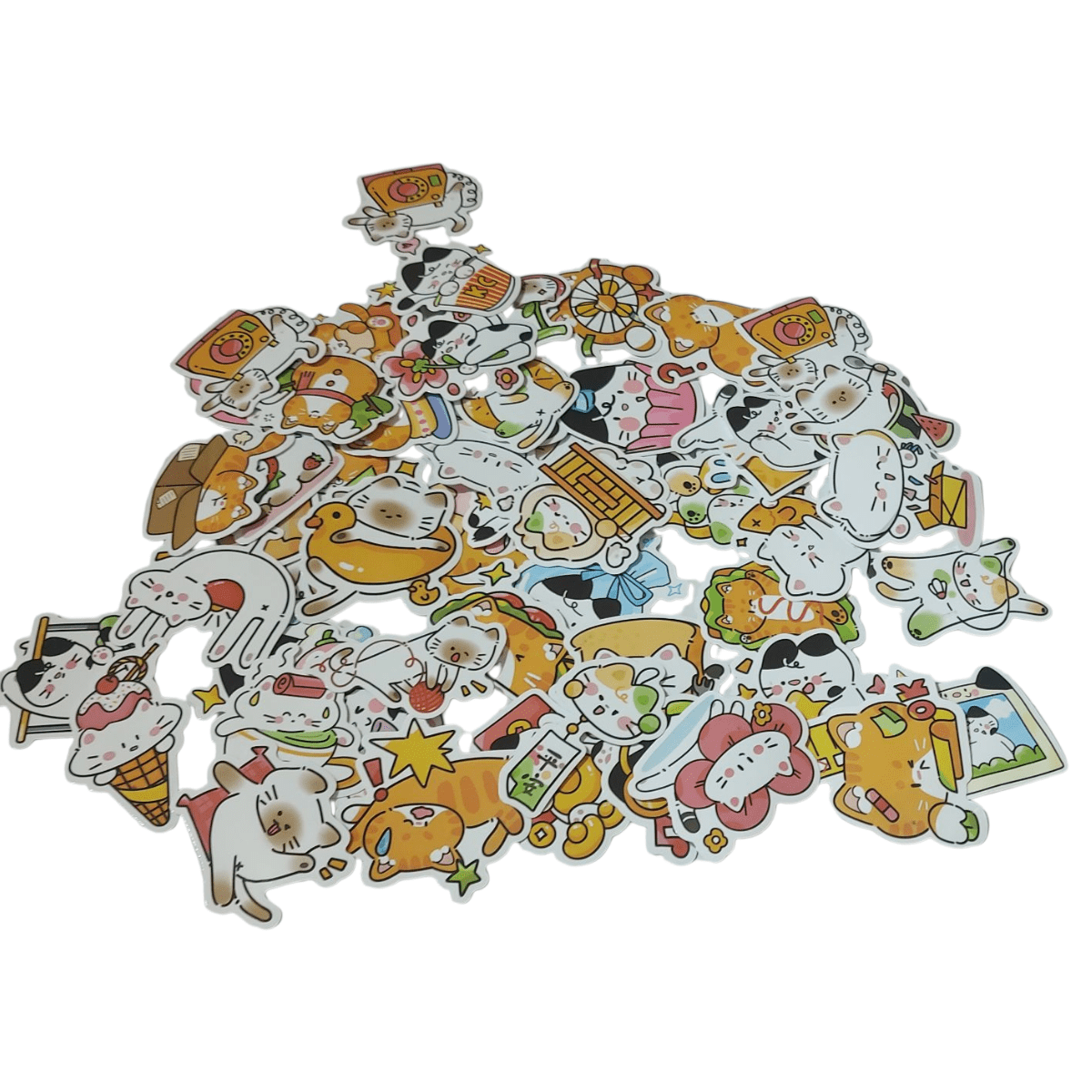 Set De Stickers Gatos Kawaii 52piezas 5x5cm5