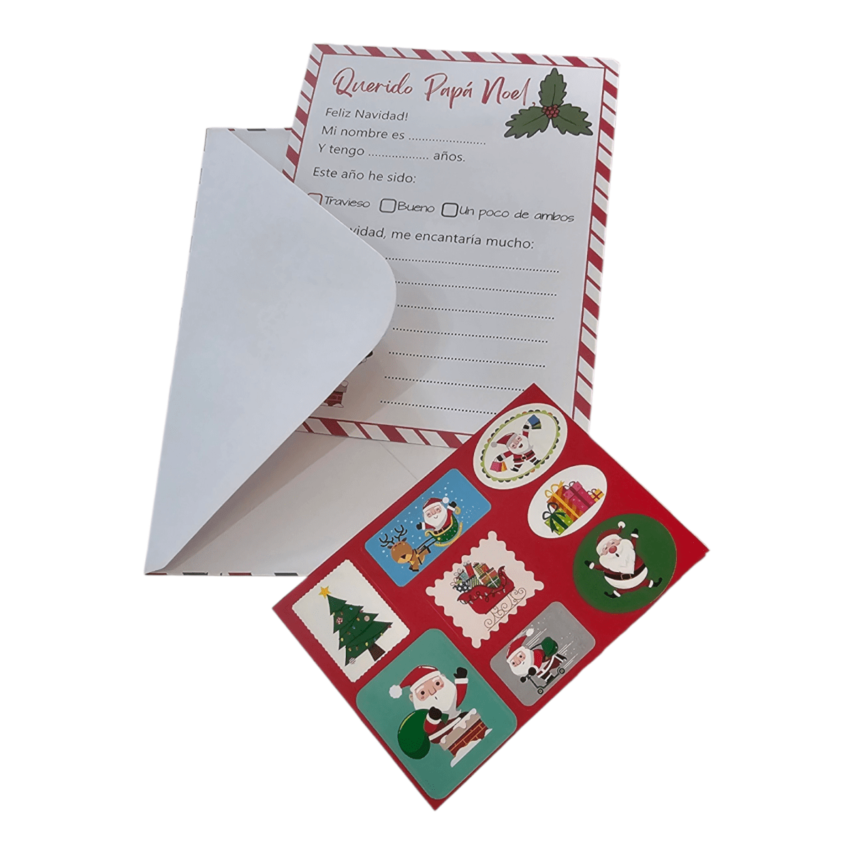 Carta Para El Viejito Pascuero, Sobre, Carta Y Stickers 20x14,5cm2
