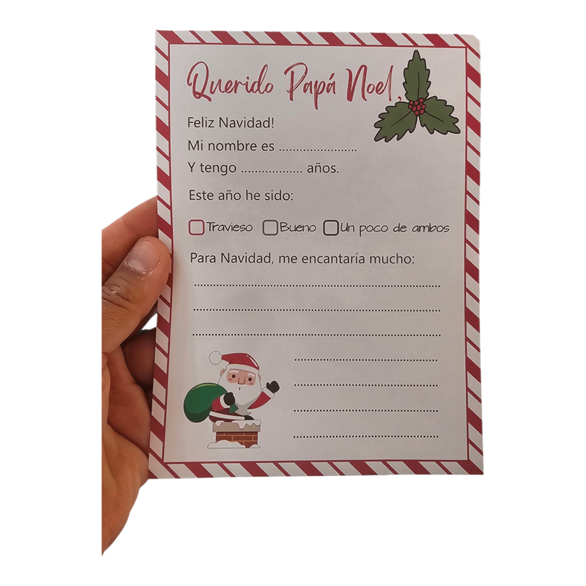 Carta Para El Viejito Pascuero, Sobre, Carta Y Stickers 20x14,5cm3