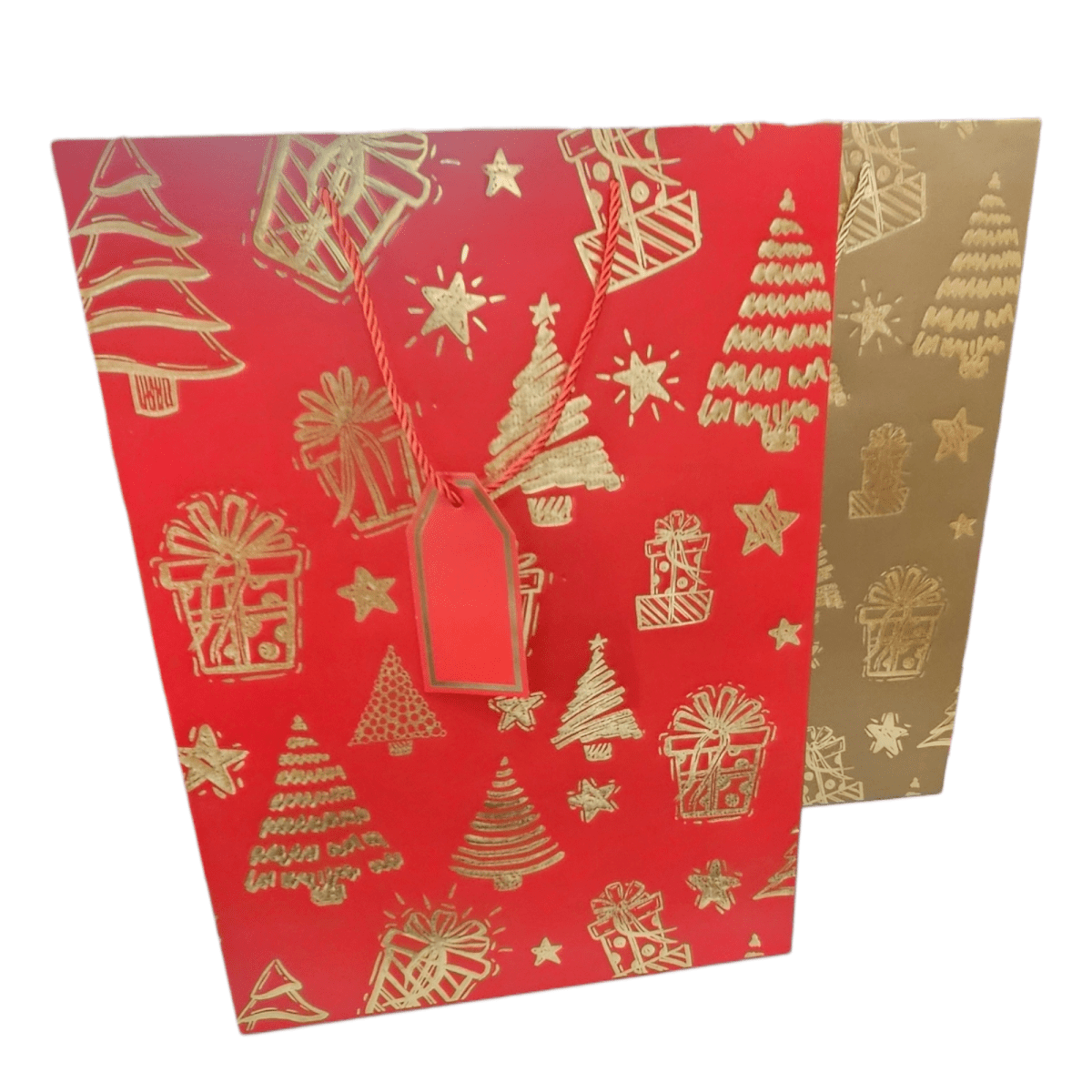 Bolsa De Regalo Navidad Detalles En Foil Y Textura 41x12x29,5cm1