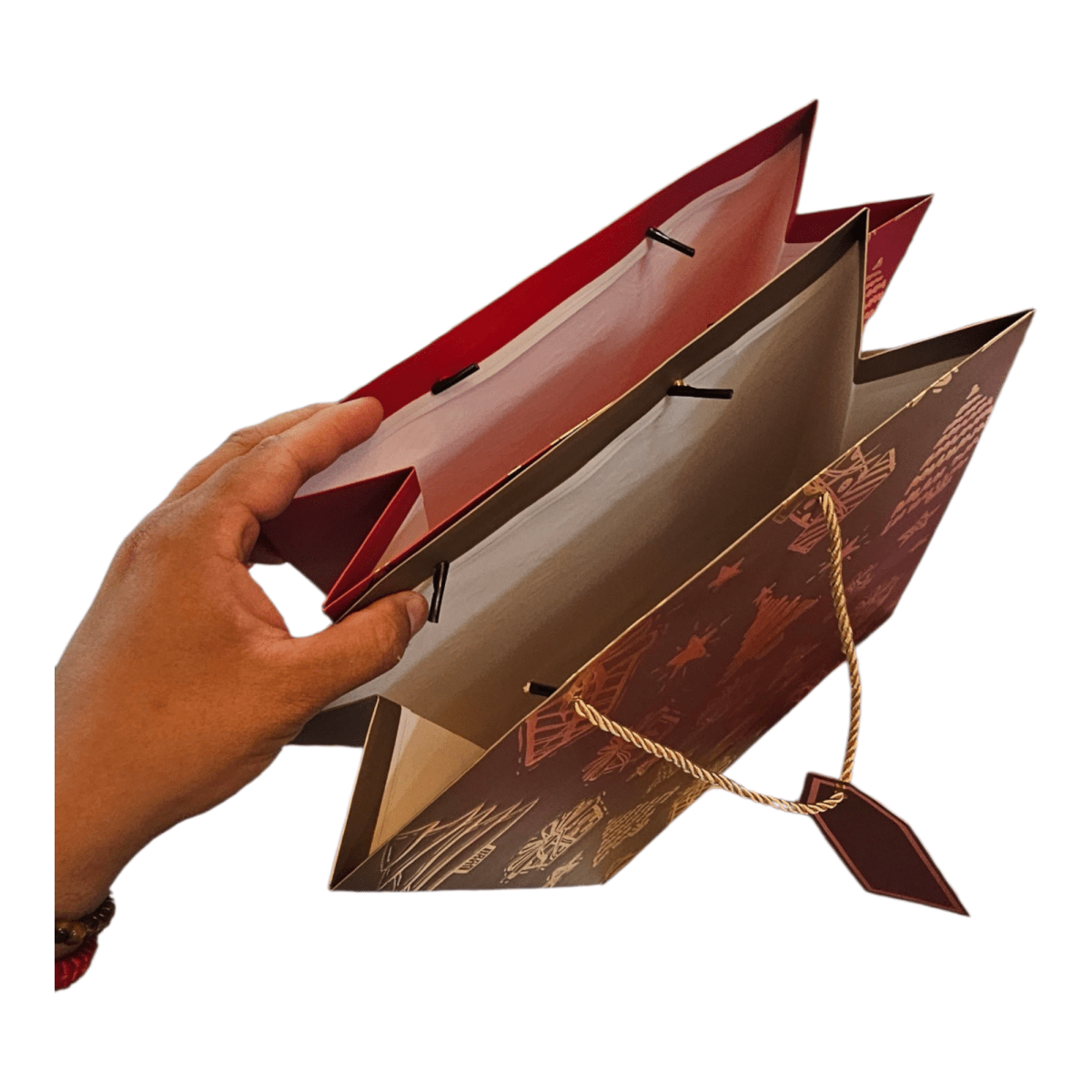 Bolsa De Regalo Navidad Detalles En Foil Y Textura 41x12x29,5cm3