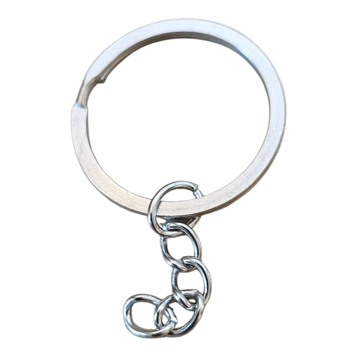 Pack Herrajes para Llavero - Argolla 3cm con Cadena 3cm - Acero Color Plata2