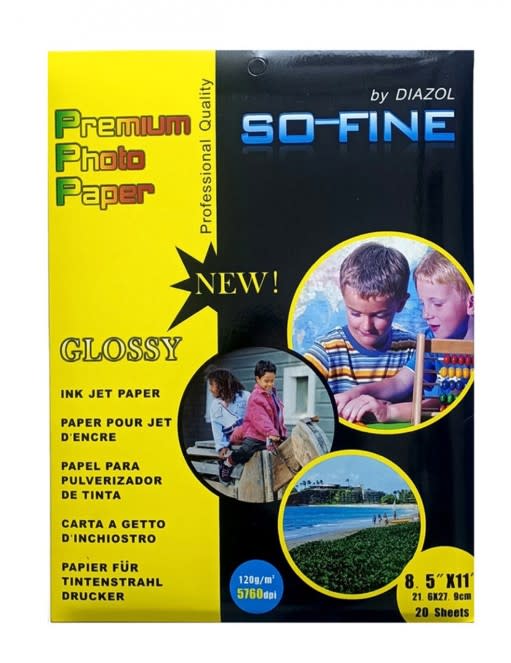 PAPEL FOTOGRAFICO GLOSSY CARTA 20 UNIDADES2