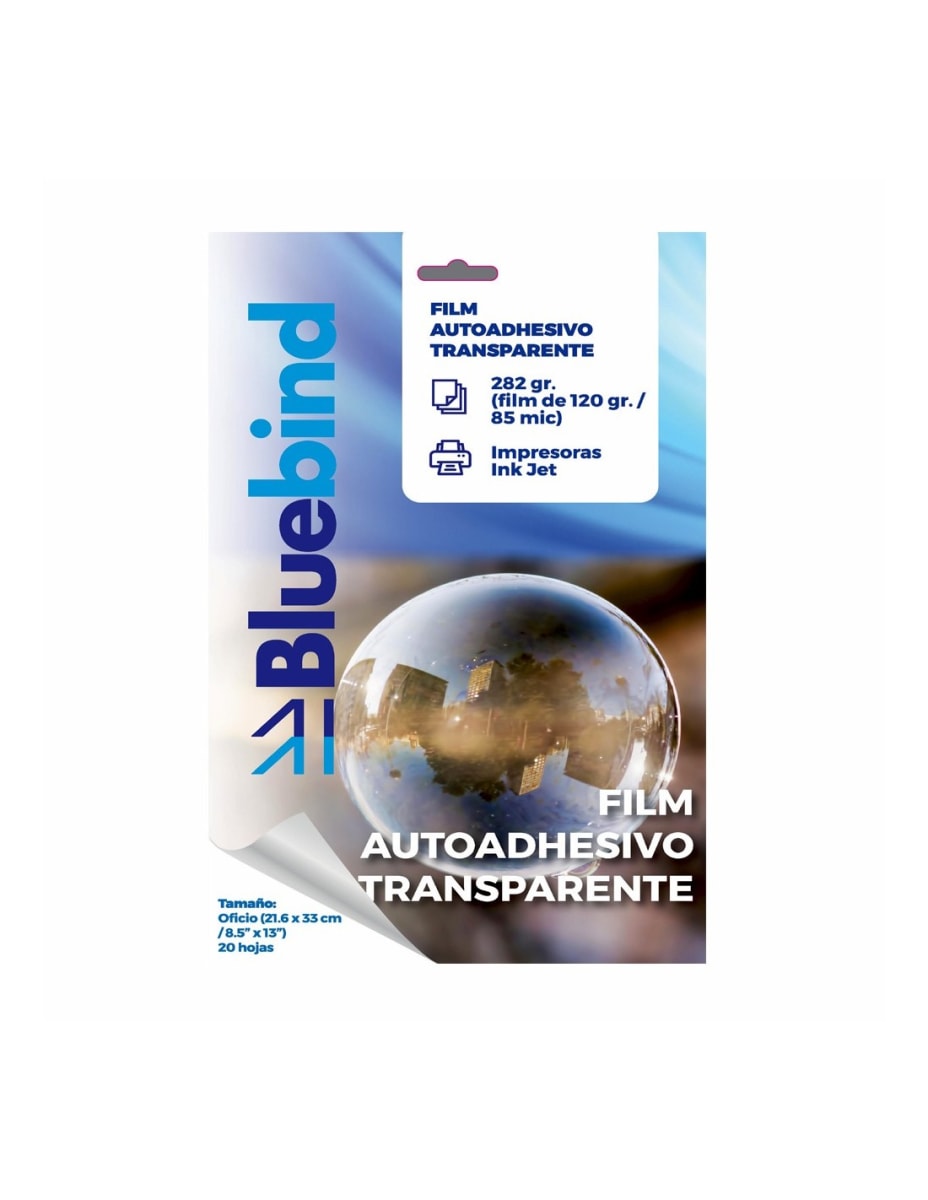 FILM AUTOADHESIVO TRANSPARENTE 282GRS OFICIO Bluebind2