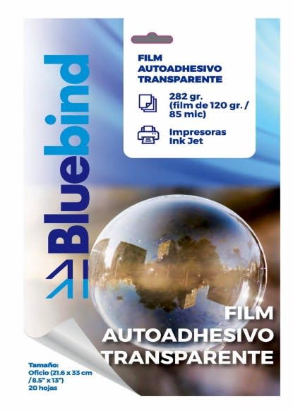 FILM AUTOADHESIVO TRANSPARENTE 282GRS OFICIO Bluebind1