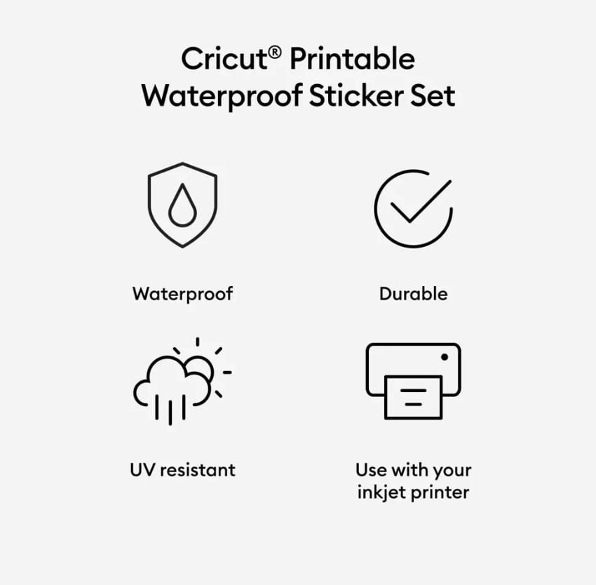 6 Láminas Vinilo Imprimible Cricut 21,6x27,9cm Transparente - Resistente al Agua6