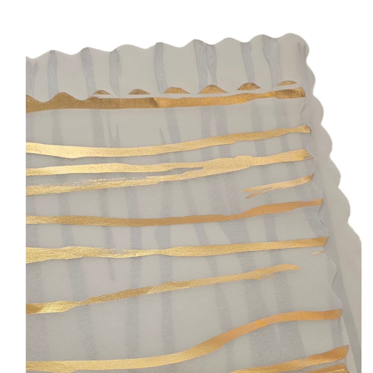 Pliego De Papel De Arroz Decorativo - 60x60 Cm - Blanco Con Dorado2