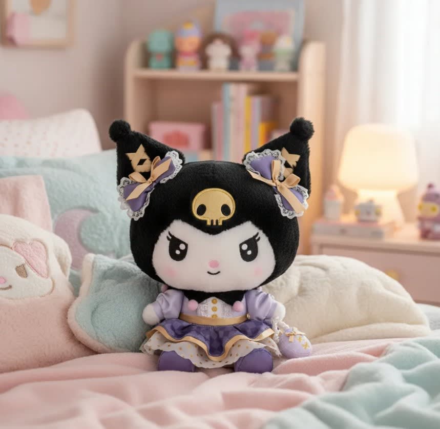 Peluche Kuromi De 24cm Serie Fancy Ribbons Sanrio Original4