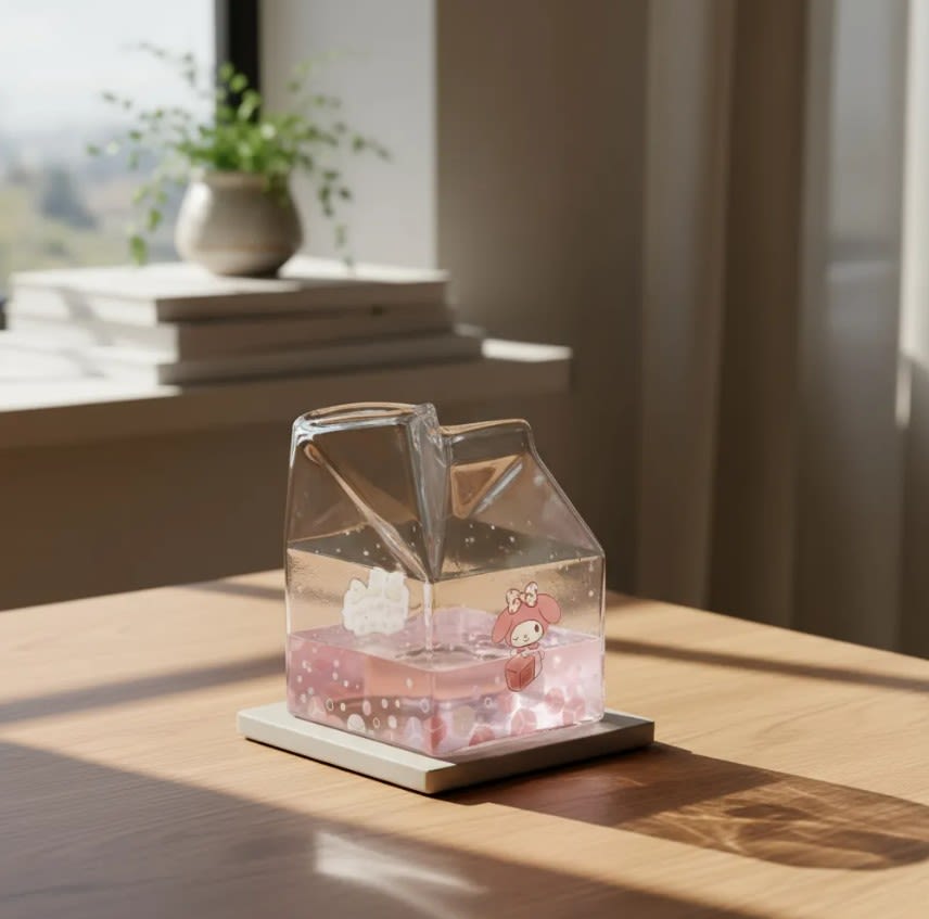 Kawaii Glass Milk Carton Cup6