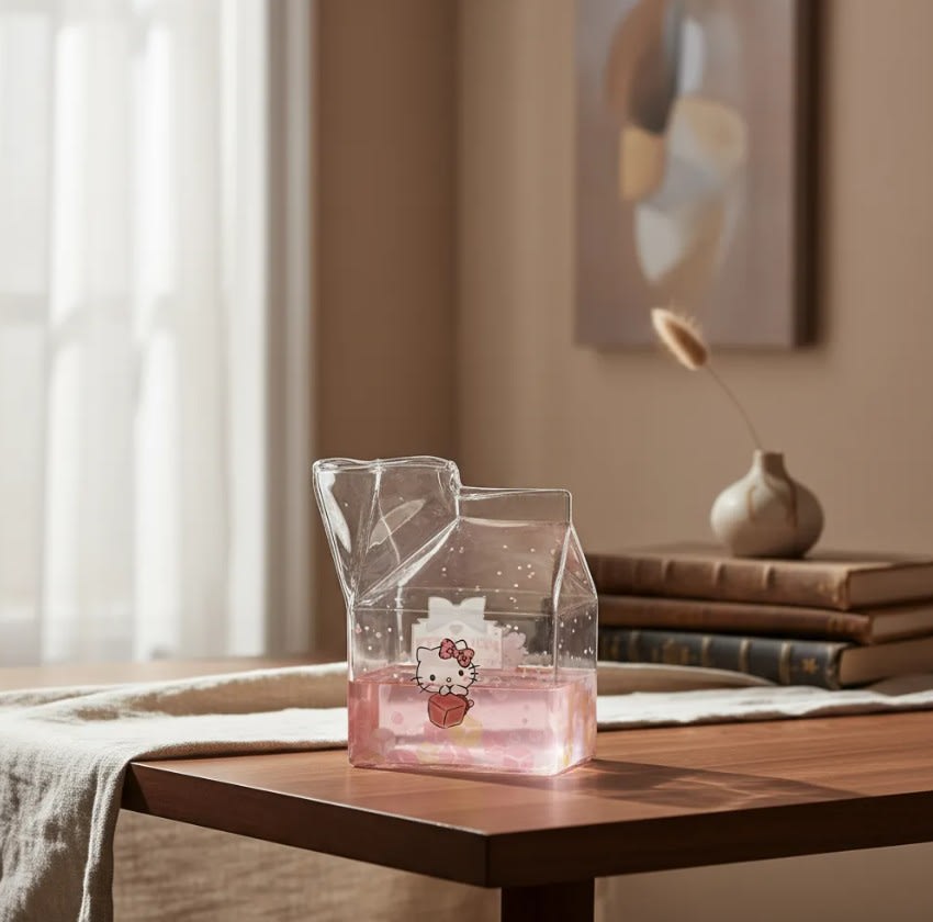 Kawaii Glass Milk Carton Cup1