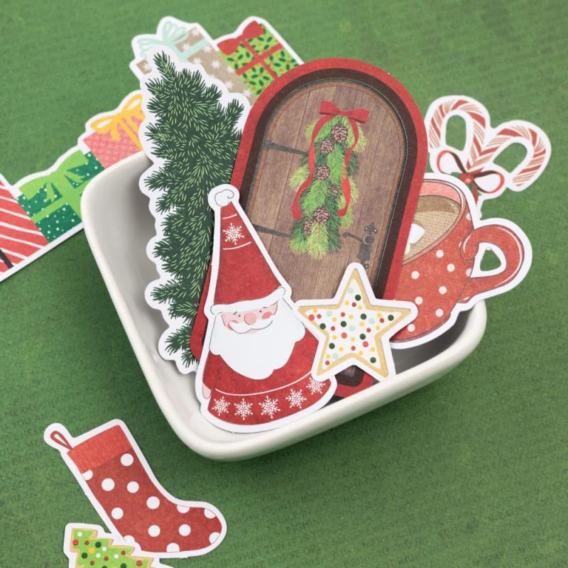Figuras De Papel Para Scrapbook 50pza Navidad Holly Icons6