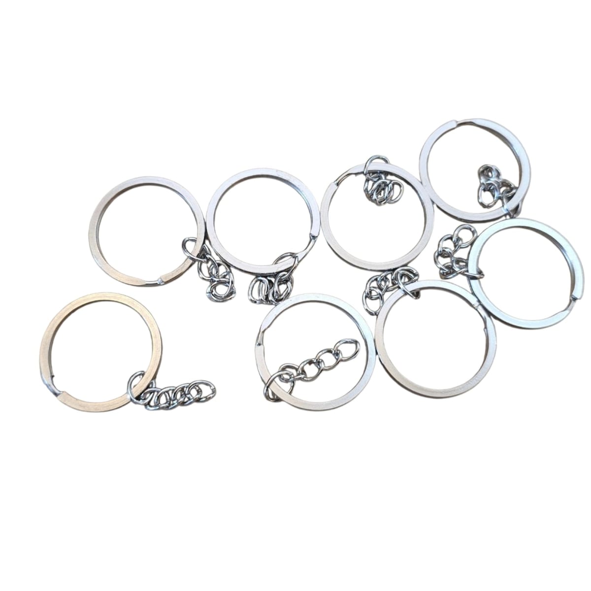 Pack Herrajes para Llavero - Argolla 3cm con Cadena 3cm - Acero Color Plata4
