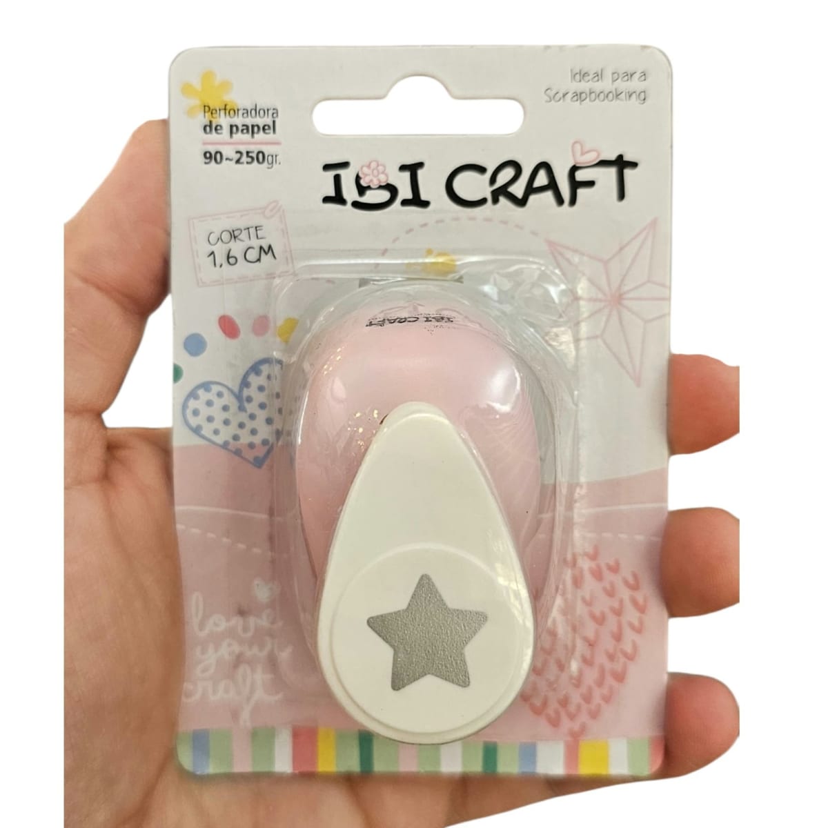 Perforadora Forma Estrella-1.6 Cm Color Rosa1