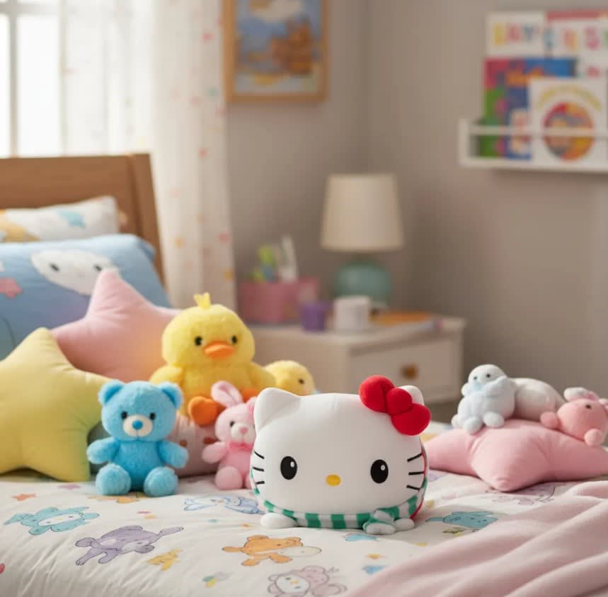 Peluche bufanda de invierno hello kitty 2 en 1 de felpa reversible2