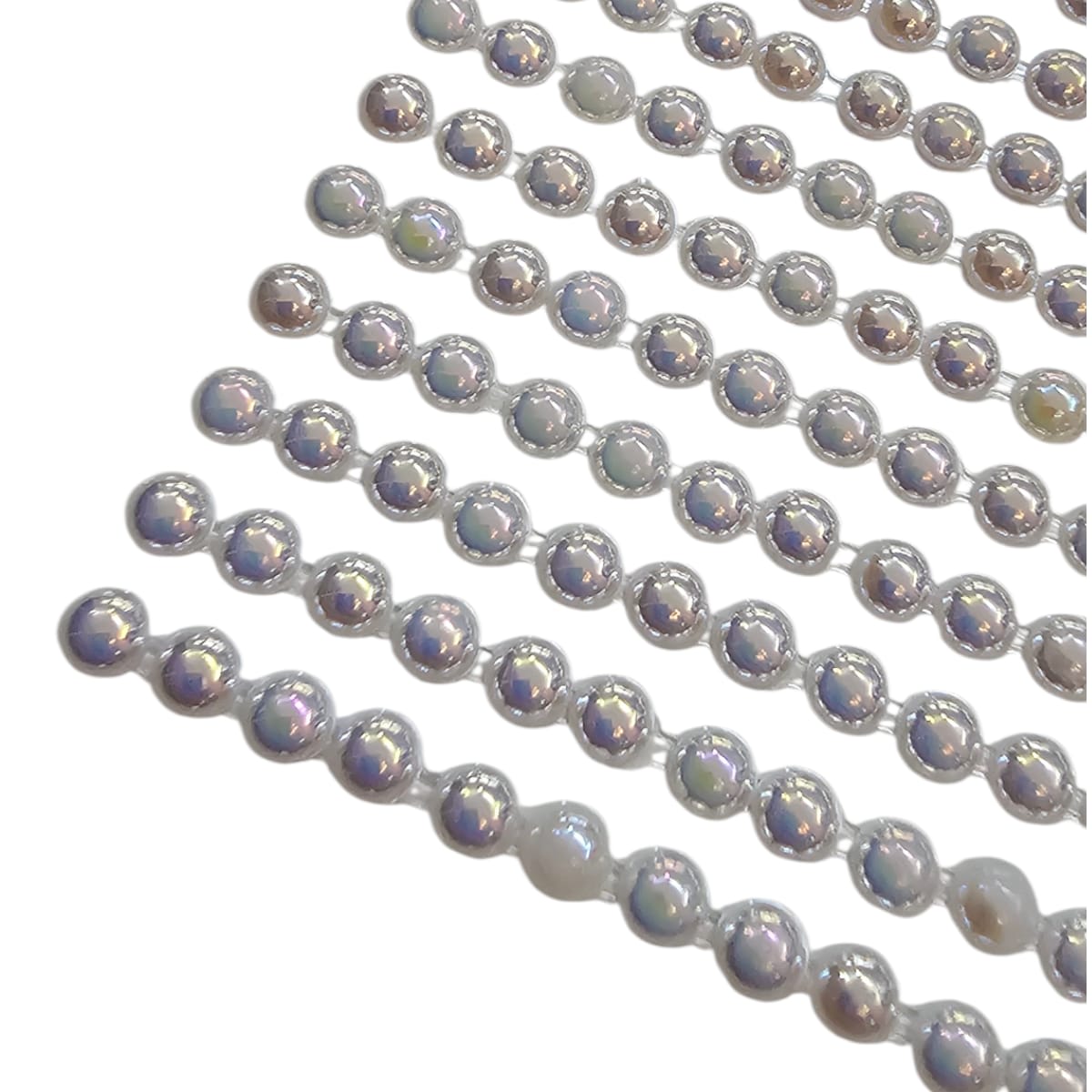 Sticker Acrilico Adhesivo Media Perla Blanco Nacarado1