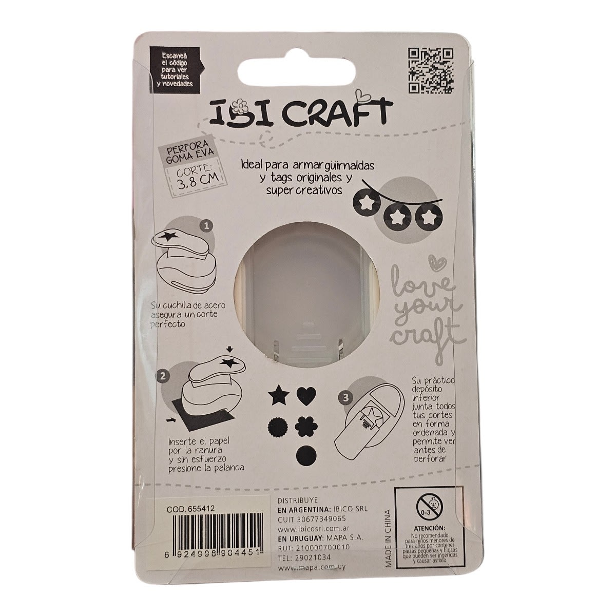 Perforadora Ibi Craft Goma Eva Y Cartón 3.8 Cm de 80grs a 500grs5