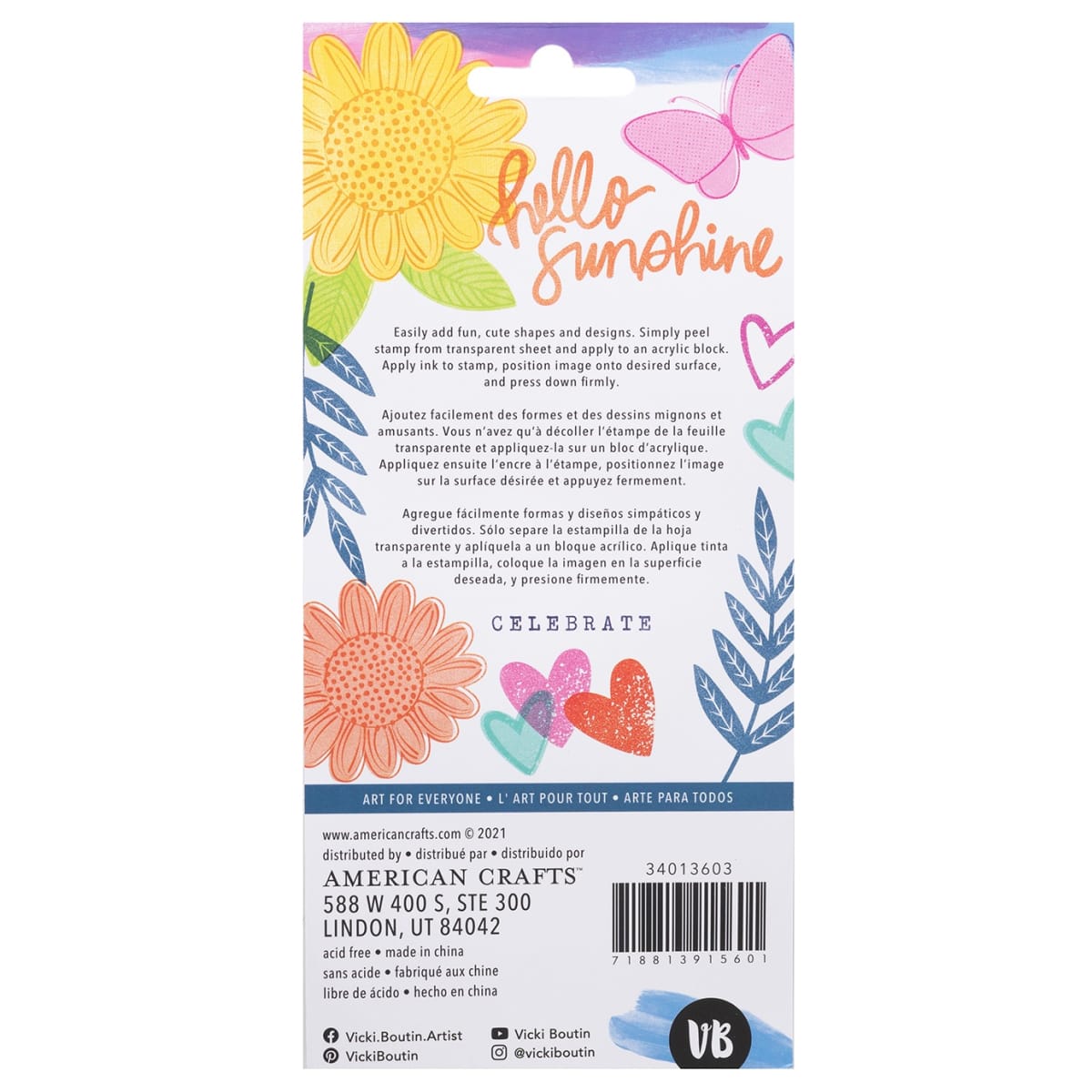 Sellos transparentes Vicki Boutin Sweet Rush, paquete de 12, color Sunshine1