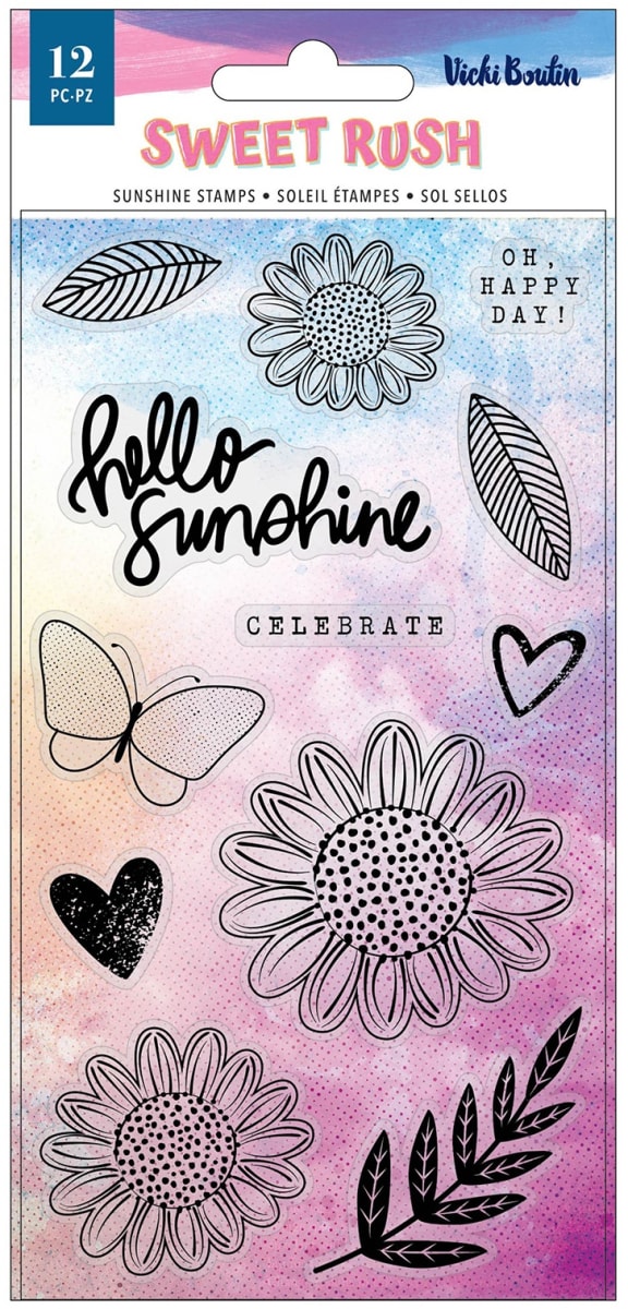 Sellos transparentes Vicki Boutin Sweet Rush, paquete de 12, color Sunshine2