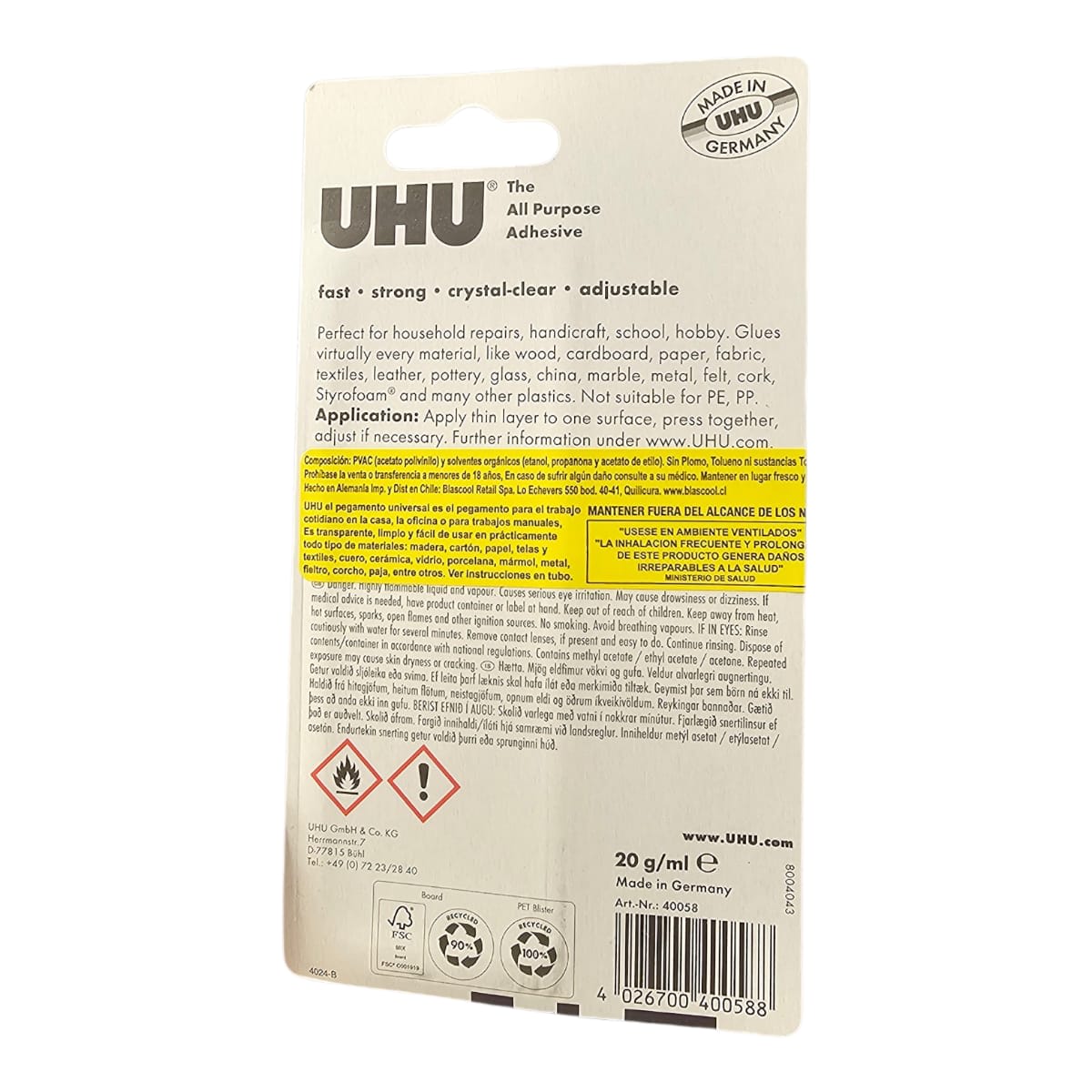 Pegamento Uhu Universal Tubo 20ml3