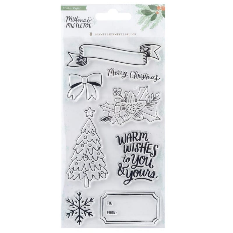Timbres Sellos Transparentes Colección Vicki Boutin Mittens & Mistletoe Navidad 8unds4