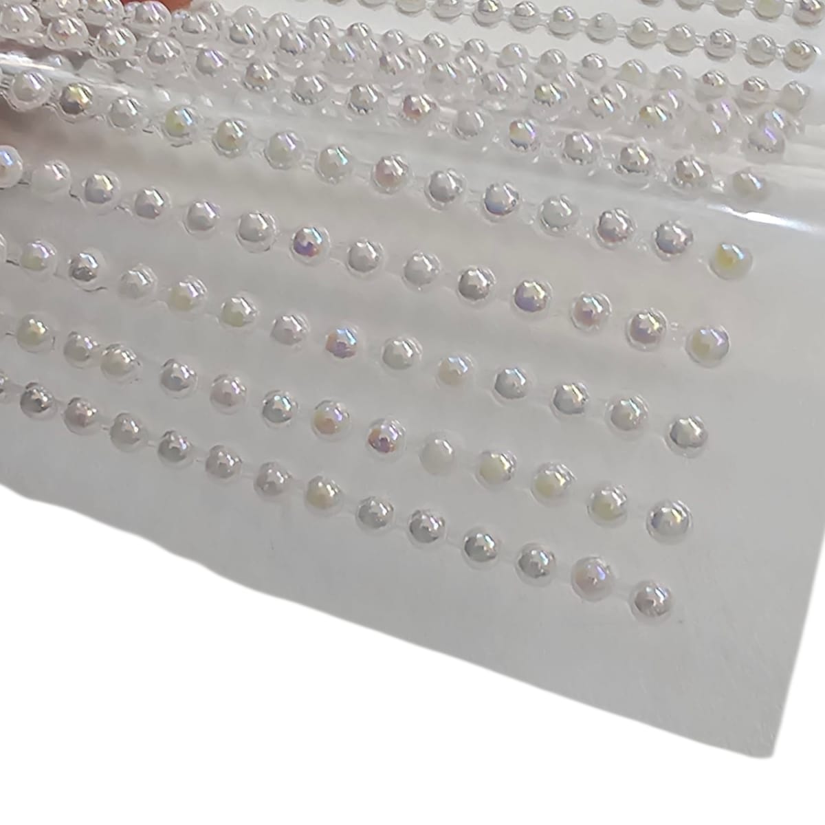 Sticker Acrilico Adhesivo Media Perla Blanco Nacarado4