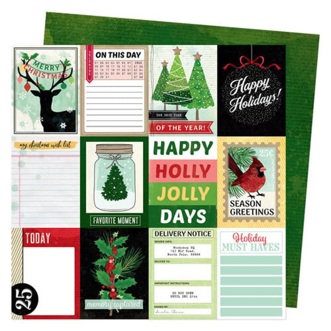 Vicki Boutin Evergreen & Holly 30.5x30.5cm Jolly Days3