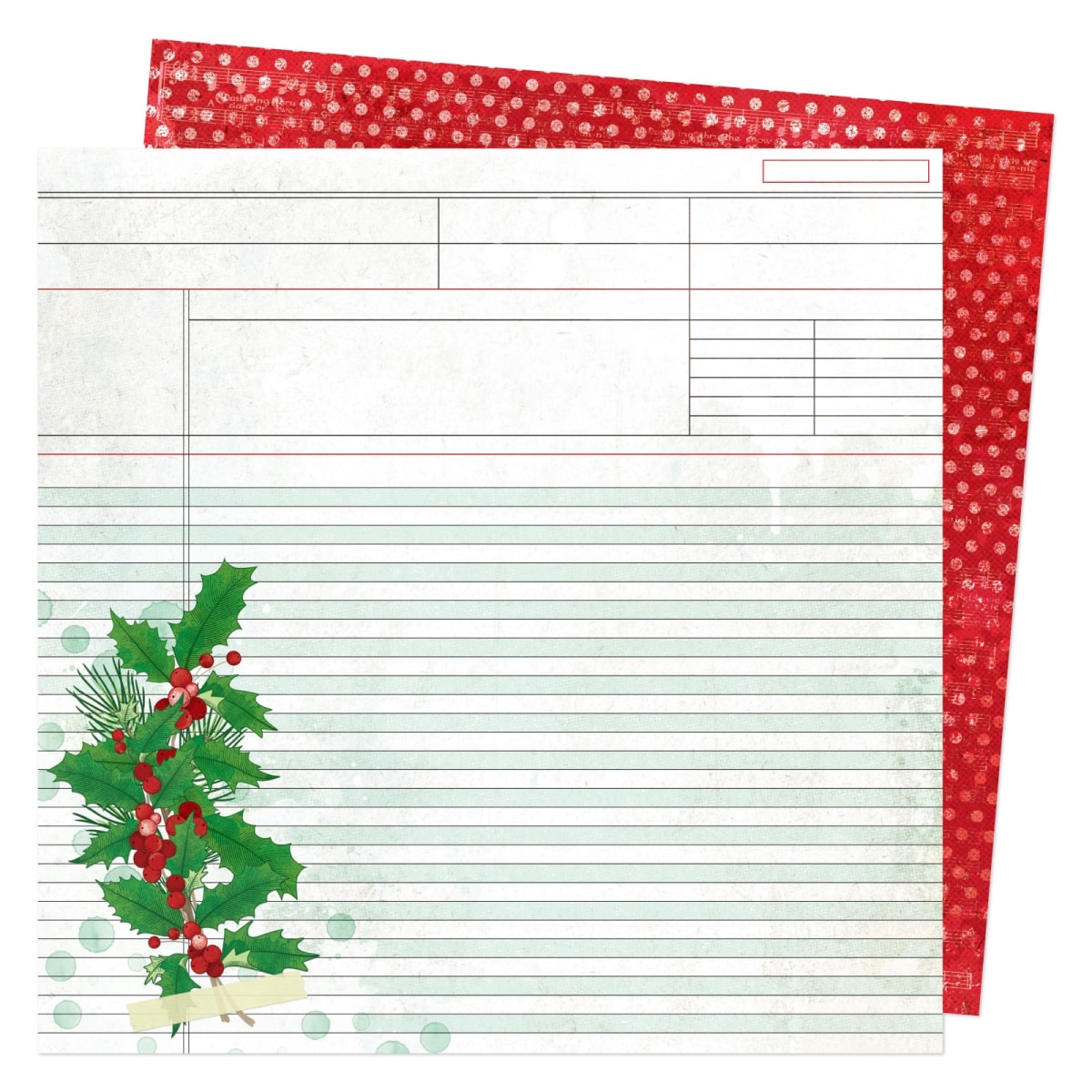 Vicki Boutin Evergreen & Holly Cartulina Ambas Caras 30.5x30.5cm3
