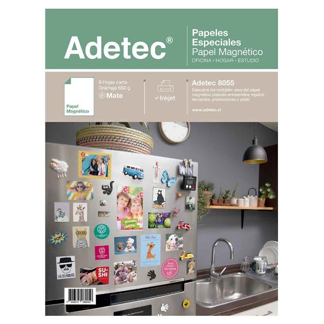 Papel Magnético Mate Carta 650grs. 5 Hojas Adetec1