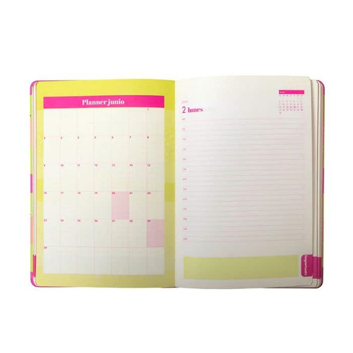 Agenda 2025 Fuccia Print con elástico4