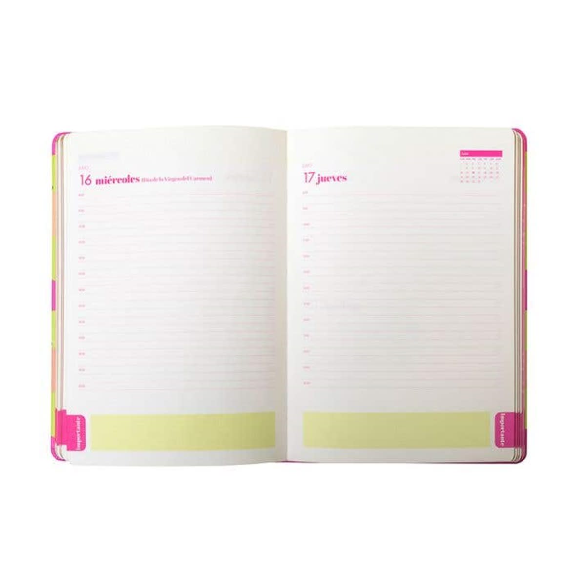 Agenda 2025 Fuccia Print con elástico3